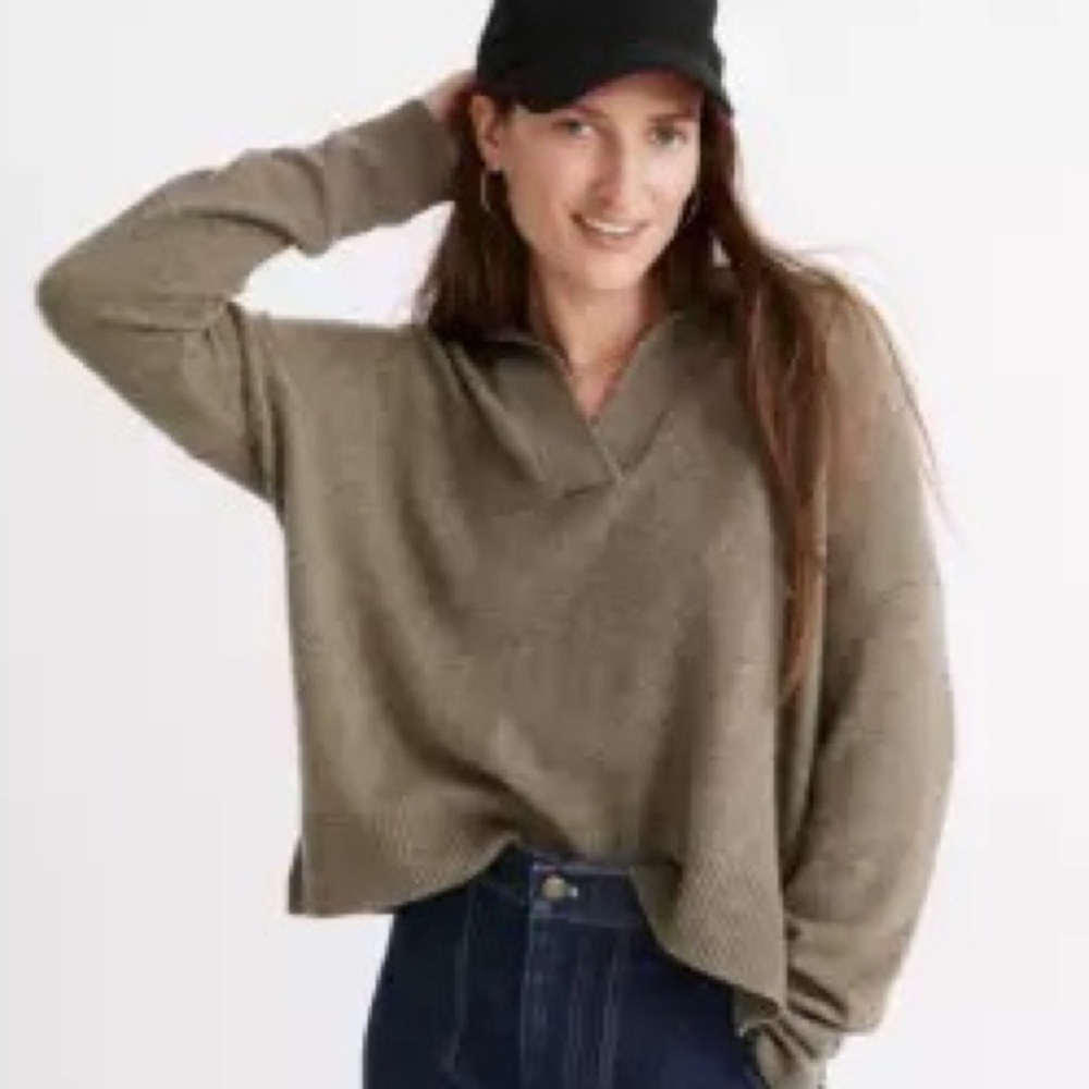 Madewell Tipped Davie Polo Sweater